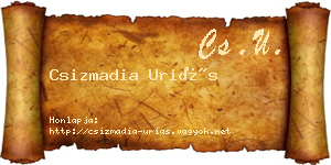 Csizmadia Uriás névjegykártya